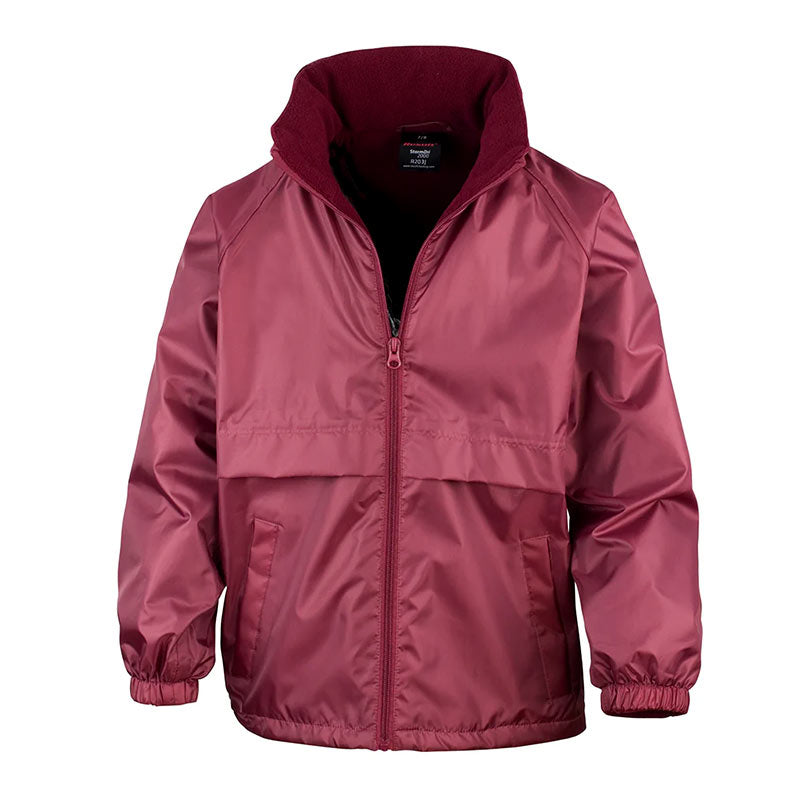 Maroon Reversable Coat with Fender Primary School Logo Embroidered on