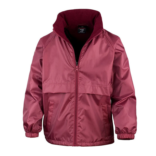 Maroon Reversable Coat with Fender Primary School Logo Embroidered on