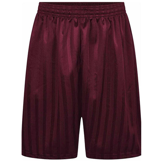 Maroon PE Shorts with Fender Primary School Logo Embroidered on