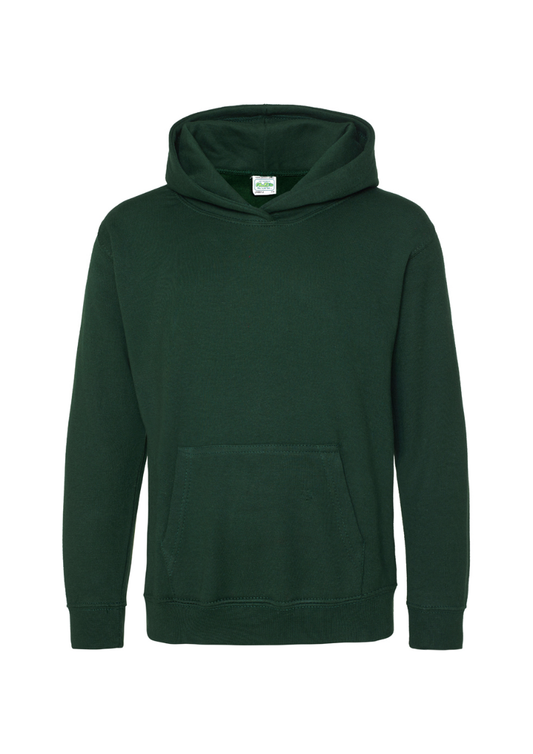 Green Hoody with Woodchurch C of E Primary School Logo Embroidered on