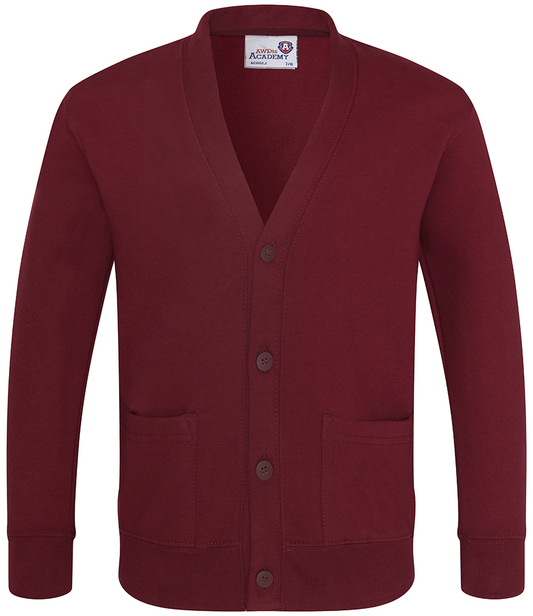 Maroon Cardigan with Fender Primary School Logo Embroidered on