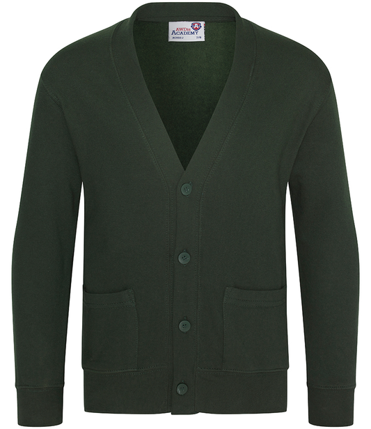 Green Cardigan with Woodchurch Church of England Primary School Logo Embroidered on