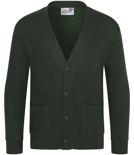 Emerald Green Cardigan with Somerville Nursery Logo Embroidered on