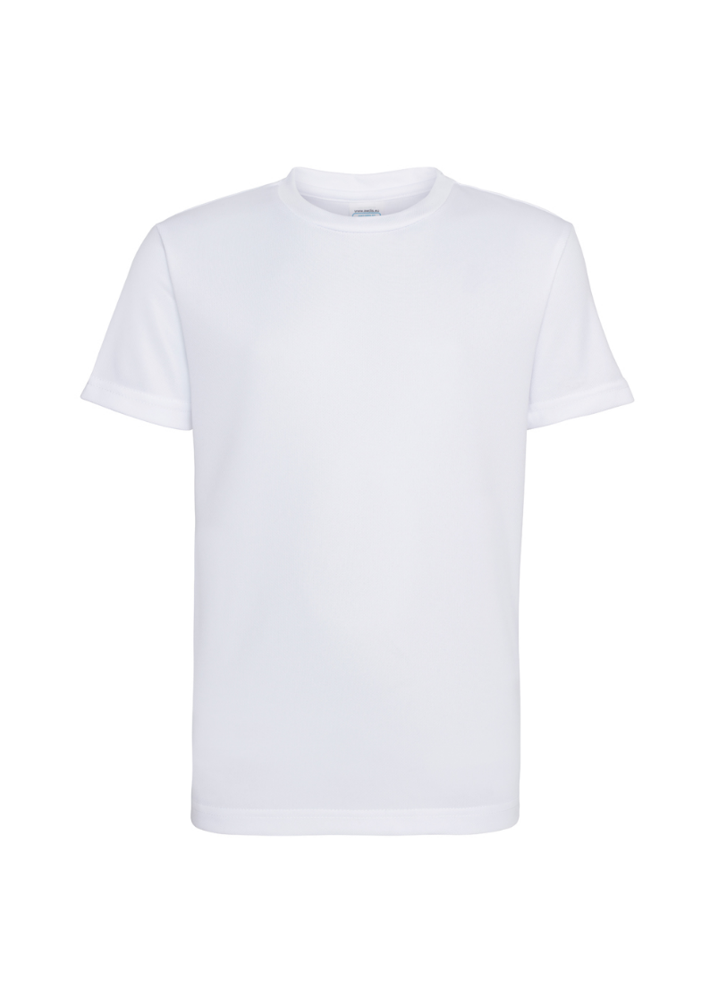 White PE Top with Hayfield School Logo Embroidered on