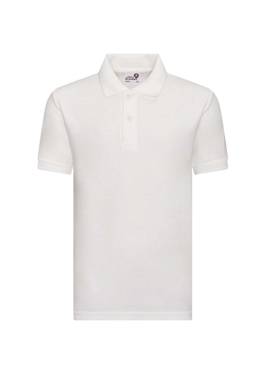 White Polo Shirt with Somerville Nursery Logo Embroidered on