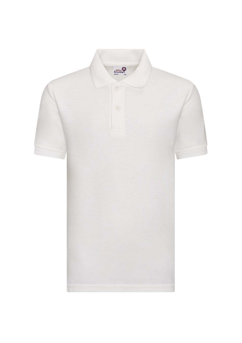 White Polo Shirt with Hayfield School Logo Embroidered on