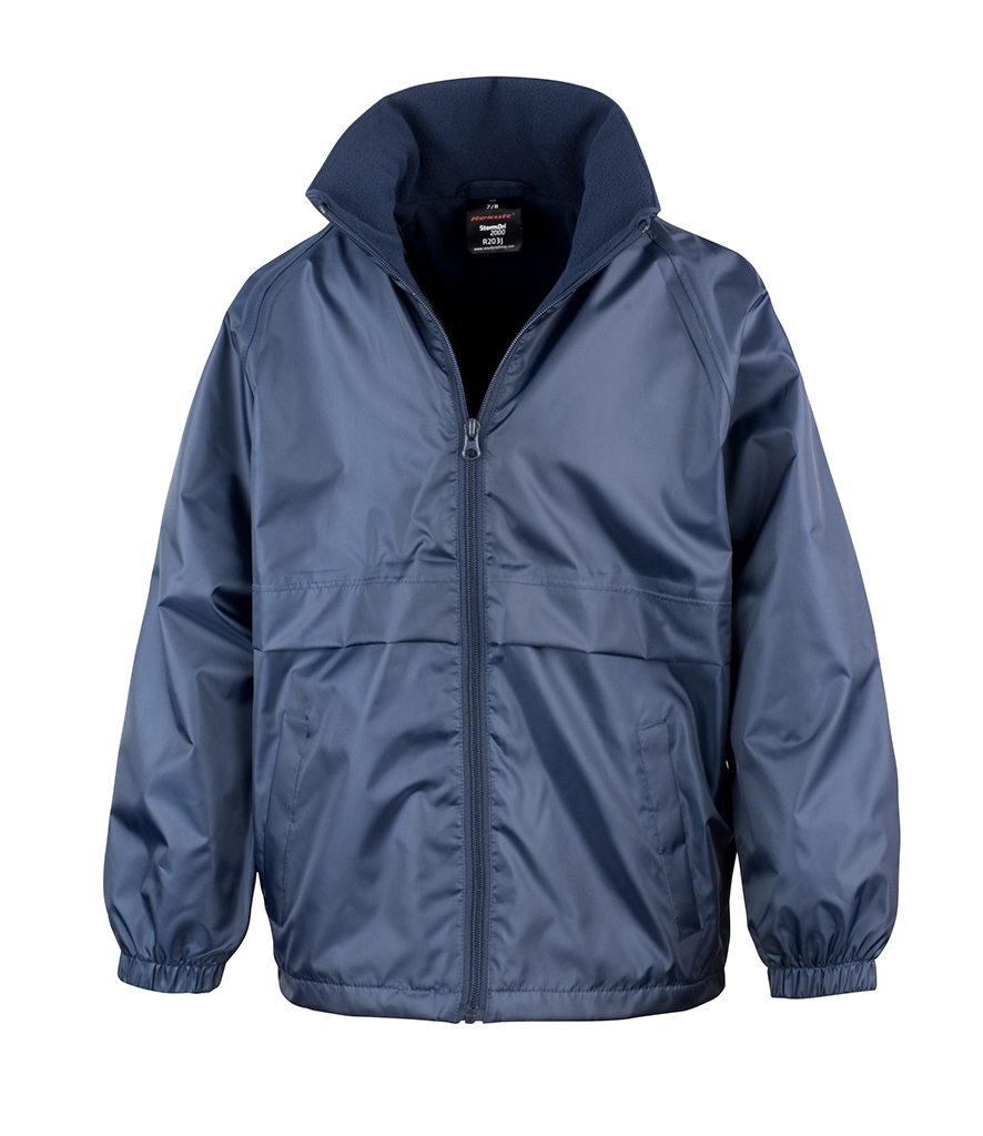 Navy Reversable Coat with Hayfield School Logo Embroidered on