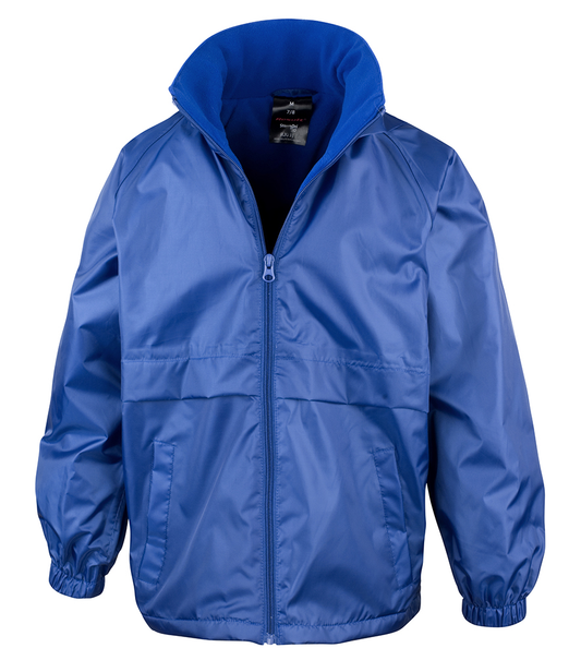 Blue Reversable Coat with Mersey Park Primary School Logo Embroidered on
