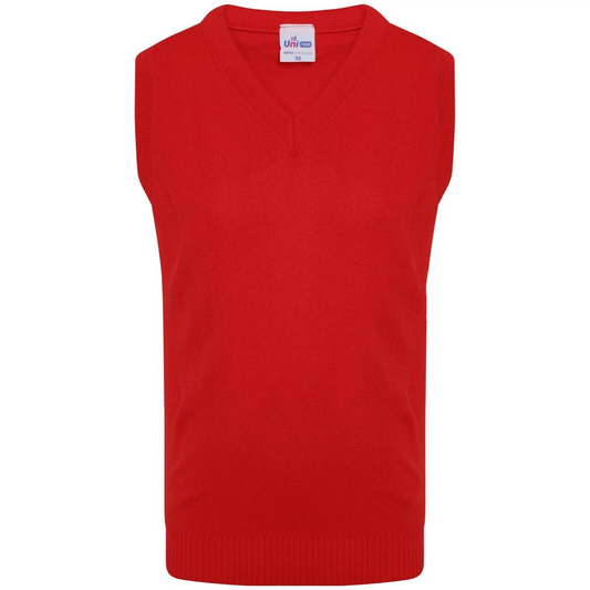 Red Tanktop with Leasowe Primary School Logo Embroidered on