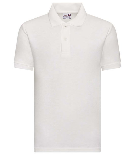 White Polo Shirt with Ganneys Meadow School Logo Embroidered on